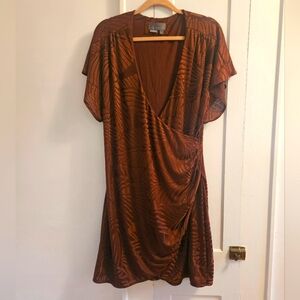 Anthropologie Botanical flutter sleeve XL wrap style dress